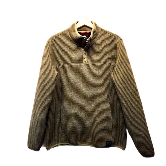 Gerry Men's Olive Green 1/4 button down mock neck pullover Outdoors Size Large - Picture 1 of 8